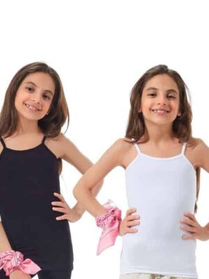 مجموعه من 2 فانله حماله قطن مريح بناتي