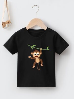 تيشرت اطفال مطبوع - اسود