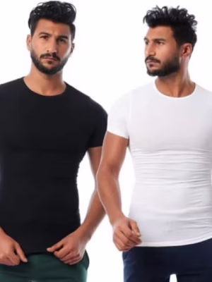 Mesery  2 نص كم رقبه دائريه قطن استريتش رجالي