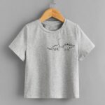 تيشرت اطفال مطبوع - رصاصي