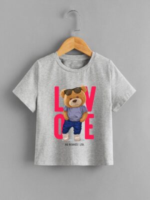 تيشرت اطفال مطبوع - رصاصي