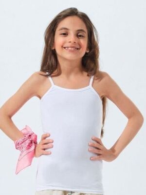 فانله حماله قطن مريح بناتي ابيض