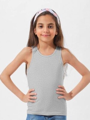 فانله حماله عريضه قطن مريح بنات-رصاصي