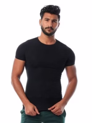 نص كم حوض اسود قطن استريتش رجالي