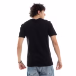 تيشرت رجالي نص كم حوض قطن  - اسود