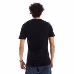 تيشرت رجالي نص كم حوض قطن  - اسود