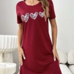 نايت شيرت قطن نص كم استريتش بطبعه -نبيتي