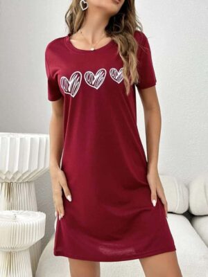 نايت شيرت قطن نص كم استريتش بطبعه -نبيتي