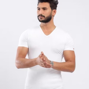 نص كم قطونيل علي شكل سبعه - ابيض