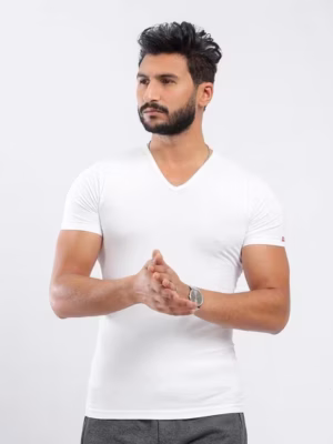 نص كم قطونيل علي شكل سبعه - ابيض